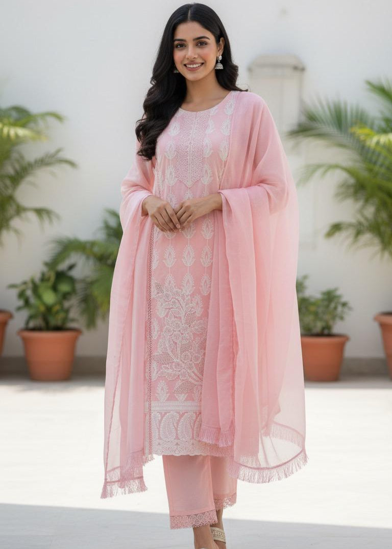 Kurti - Peach 3 Piece Set
