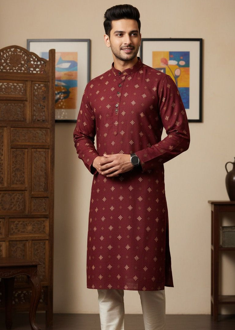 Mens Kurta - Printed