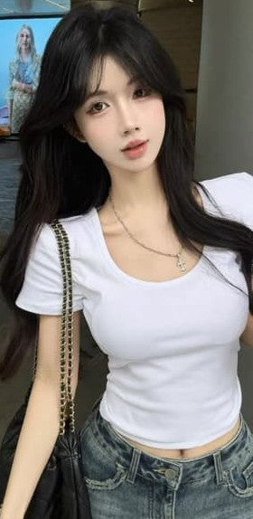 Crop Top Elastic Threadx2 back Design - Padded