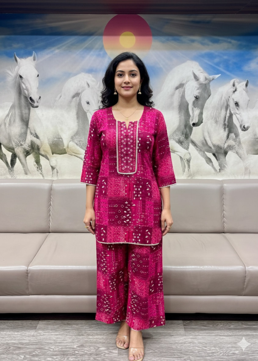 Short Kurti with Bellbottom pants
