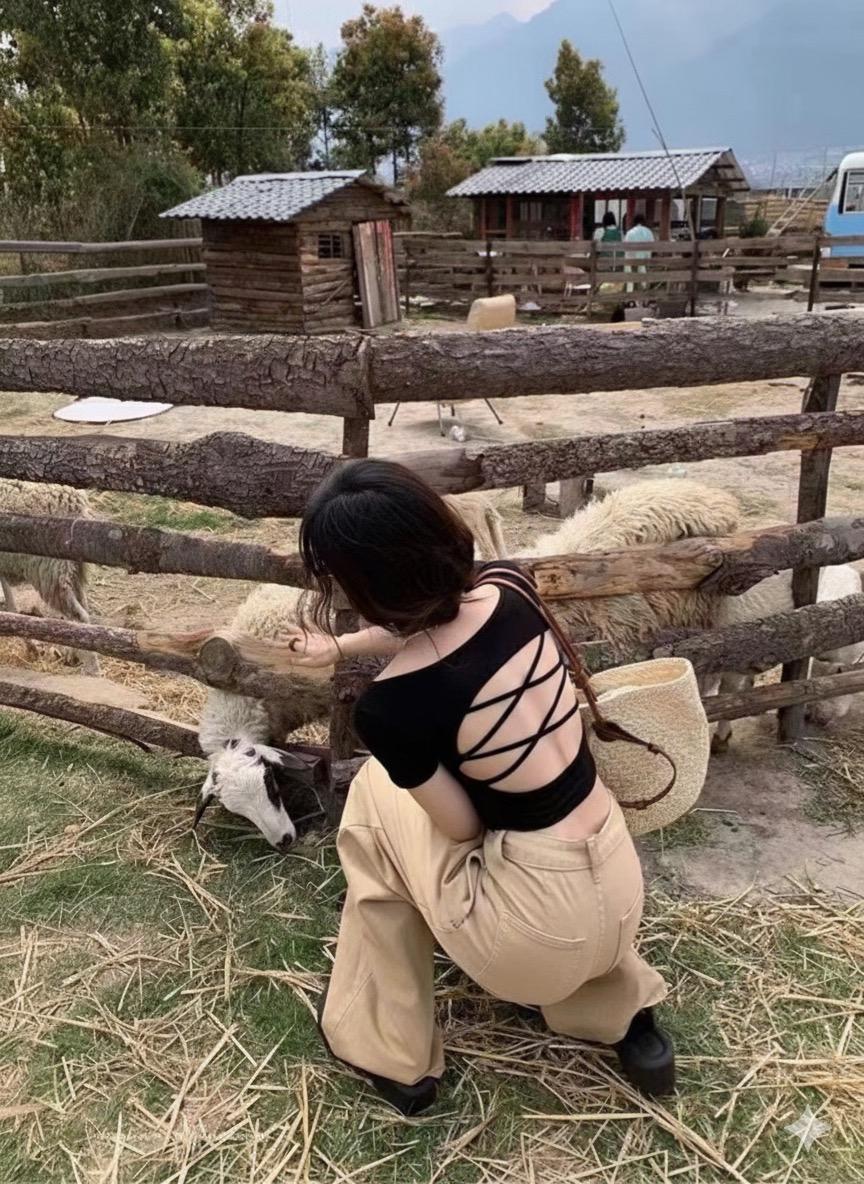 Crop Top Stretchable cross back Design - Padded