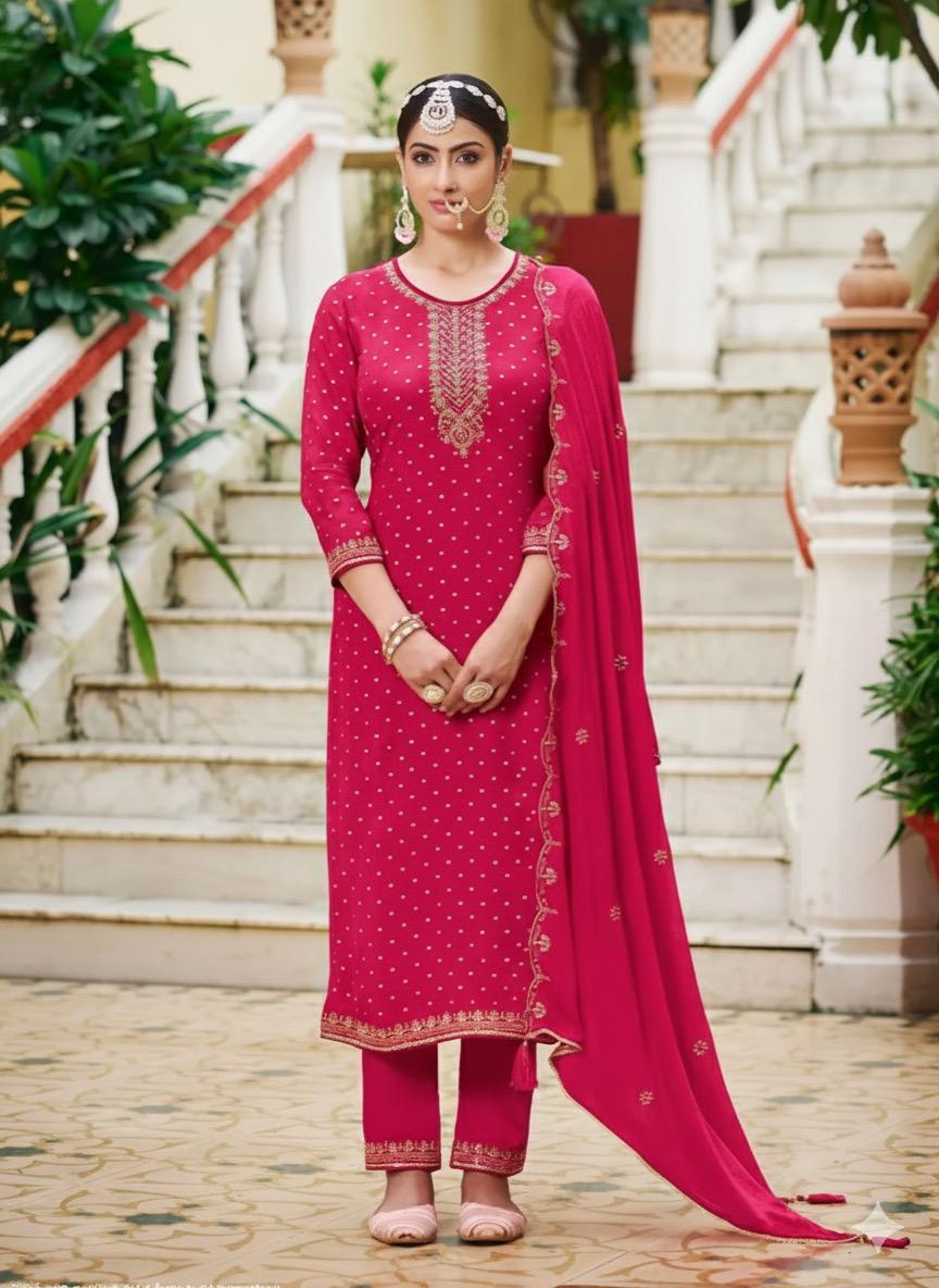 Suit - Pure Chinon Jacquard 3 Piece Set