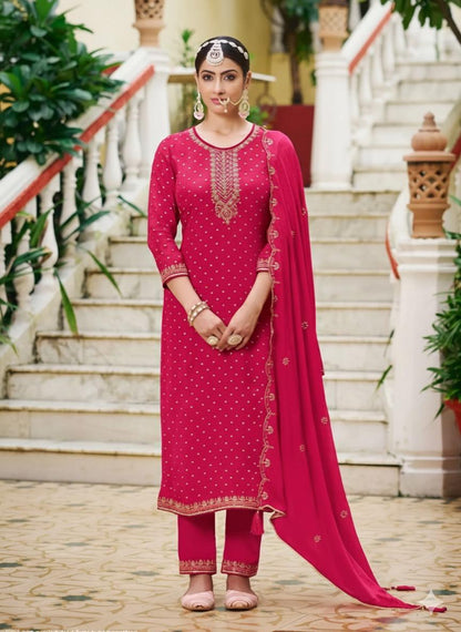 Suit - Pure Chinon Jacquard 3 Piece Set