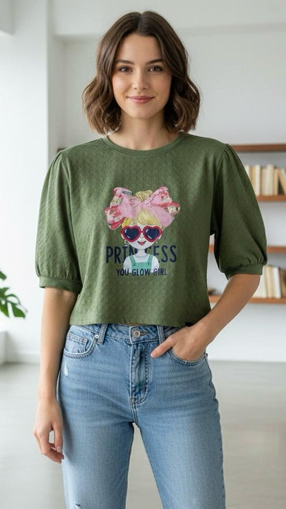 Crop Top - Oversized Sleeve Princess