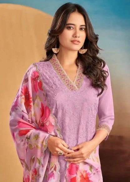 Kurti - Embriodered 3 Piece Set