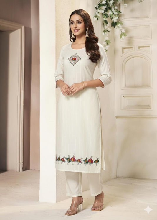 Kurti - Off White Doll design