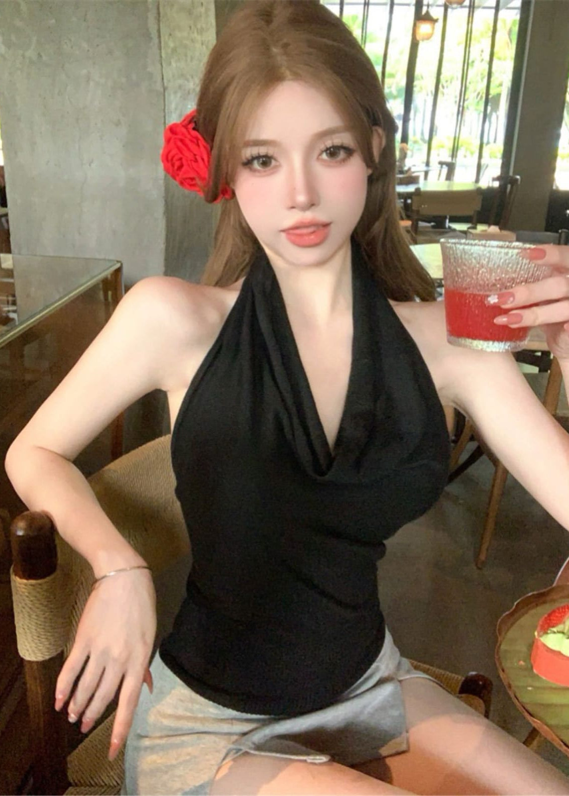 Cow Neck Design Top - Non Padded